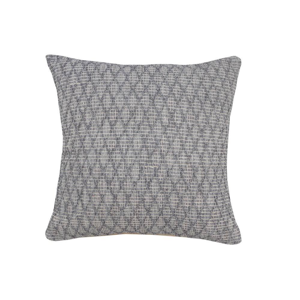 Modern Gray Diamond Geometric Cozy Polyester Fill 20 in. x 20 in. Indoor Th