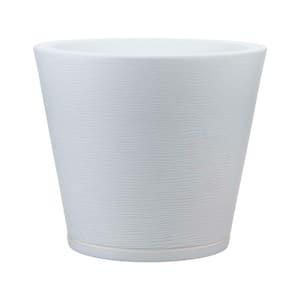 Genebra Small White Plastic Resin Indoor and Outdoor Planter Bowl