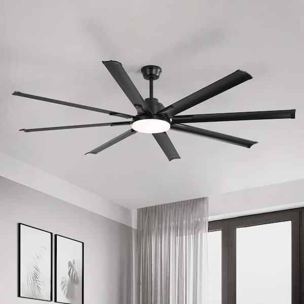 72 in. Smart Indoor Black Integrated LED Ceiling Fan with Light Kit and Remote Control