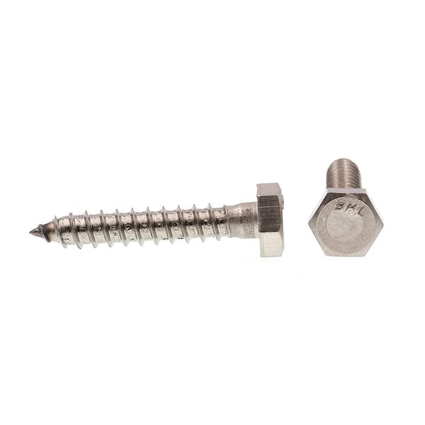 Prime-Line 9054964 Hex Lag Screws, 1/4 in. x 1-1/2 in., Grade 18-8 Stainless Steel (25 Pack)