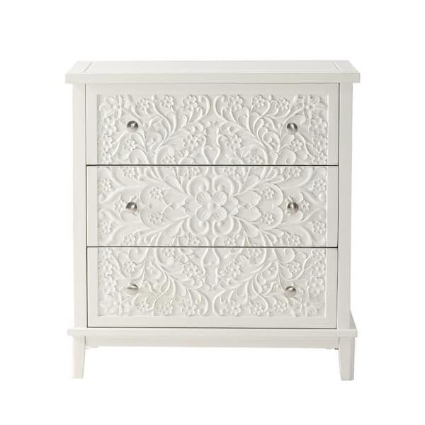 FUIN Farmhouse White 3-Drawer 26 in. Wide Chest of Drawers X02028 - The  Home Depot