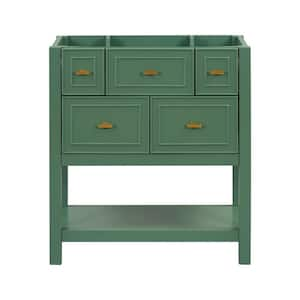 30 in. W x 18 in. D x 33 in. H Bath Vanity Cabinet without Top in Green