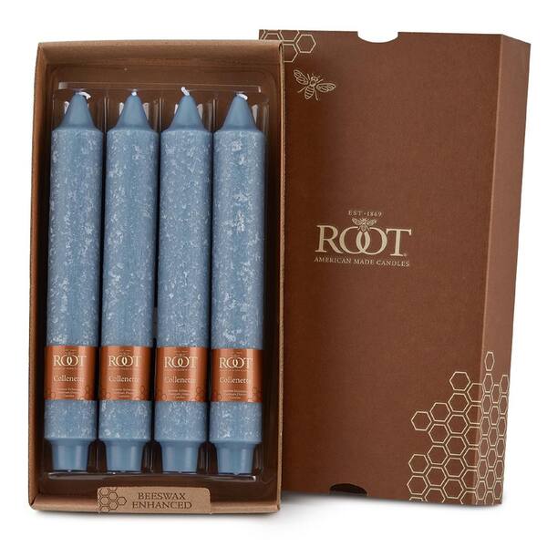 ROOT CANDLES Timberline Collenette 9 in. Williamsburg Blue Unscented Taper Candle (Box of 4)
