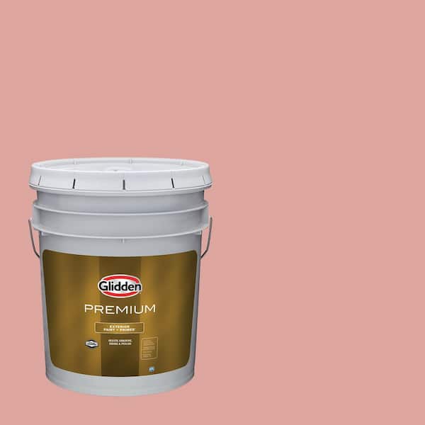Glidden Premium 5 gal. PPG1057-4 Coral Cove Satin Exterior Latex Paint