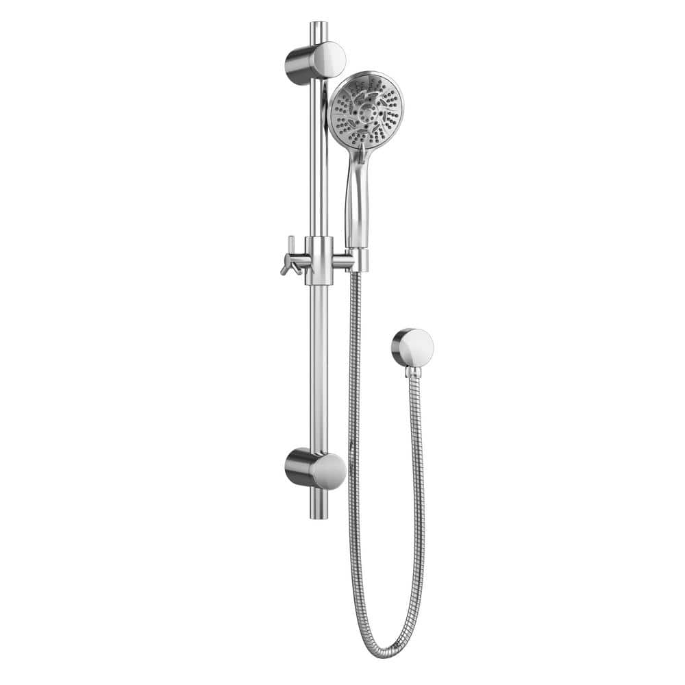 Chrome Multi-Head Adjustable Height Wall Mounted Shower System
