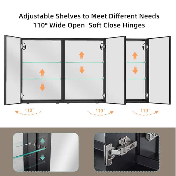 Zeafive 60 in. W x 30 in. H Rectangular Black Aluminum Surface 
