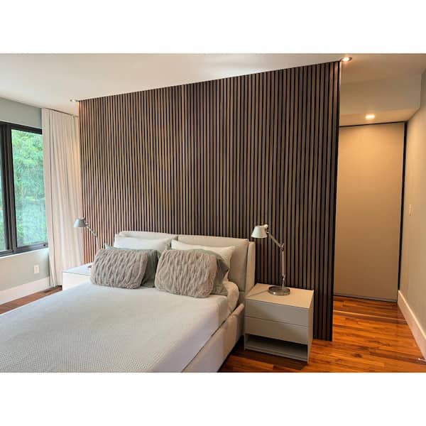 Natural African Walnut Acoustic Slat Wood Panels 9ft 99208 - The