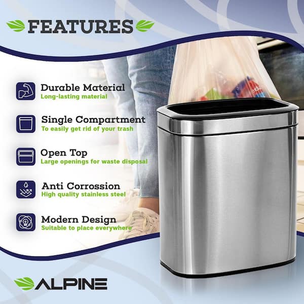 Alpine Industries Outdoor Commercial Trash Can, 48 Gallon, Metal Mesh  (473-48-BLK)