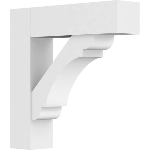 Ekena Millwork 5 in. x 24 in. x 24 in. Olympic Bracket with Block Ends, Standard Architectural Grade PVC Bracket