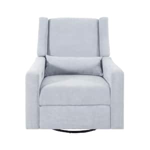 Luxury Power Motion Motorized Recliner Chair Swivel Glider, Upholstered Living Room Reclining Sofa Chair in Light Gray