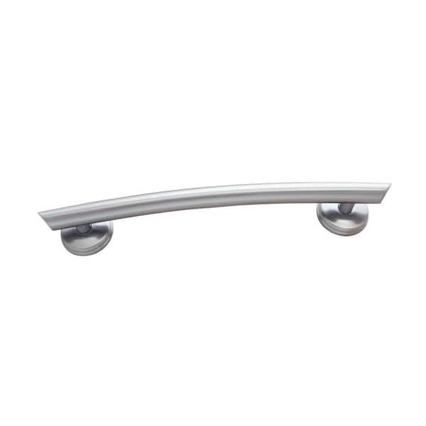 20 in. x 1.25 in. Curved Contemporary Grab Bar with Grips in Brushed Nickel