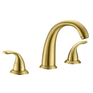 Traditional 2-Handle Tub Deck Mount Roman Tub Faucet with Corrosion Resistant in. Brushed Gold