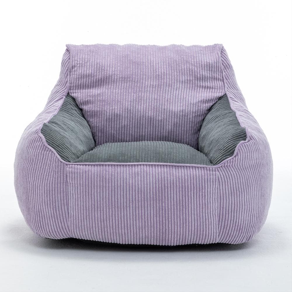 Gray Corduroy Large (38.6 in.) Bean Bag with Armrests for Living Room Bedroom durable construction price history on PriceWatchPro
