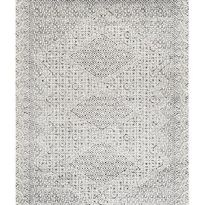 Mozaik Tribal Light Gray 8 ft. x 8 ft. Square Rug