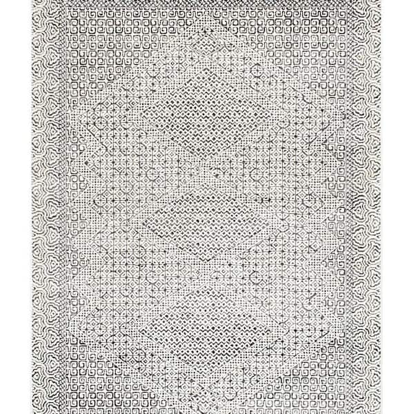 Home Decorators Collection Mozaik Tribal Light Gray 8 ft. x 8 ft. Square Rug