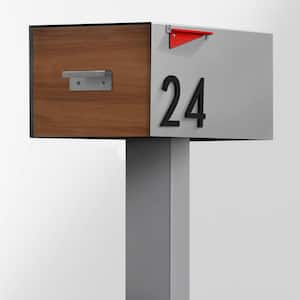 Large Malone Malone Post Mounted Mailbox with Sublimated Wood Door