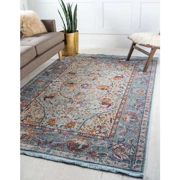 Baracoa Rumba Light Blue 8' 0 x 11' 0 Area Rug