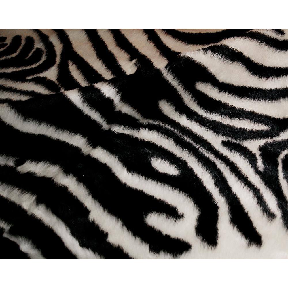 Zebra Black and White Luxe Faux Cowhide Rug 5'x7'