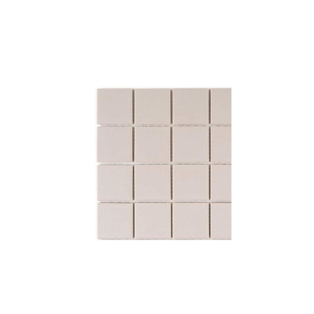 Take Home Sample- 2 in. Square Latte Cream 4 in. x 4 in. Square Matte Porcelain Wall and Floor Mosaic Tile Sample price history on PriceWatchPro
