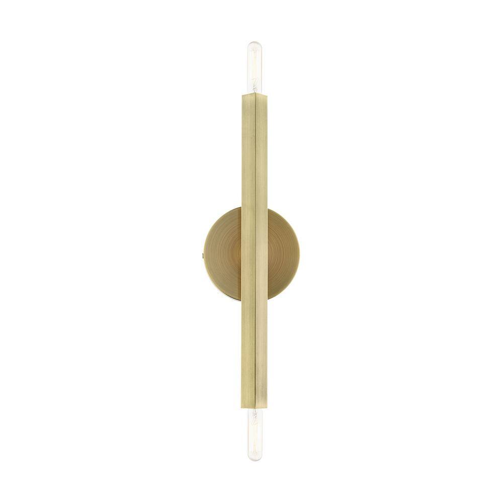 Antique Brass Dual Light Modern Wall Sconce