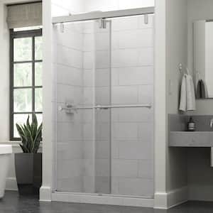 Mod 48 in. x 71-1/2 in. Soft-Close Frameless Sliding Shower Door in Chrome with 3/8 in. (10mm) Clear Glass