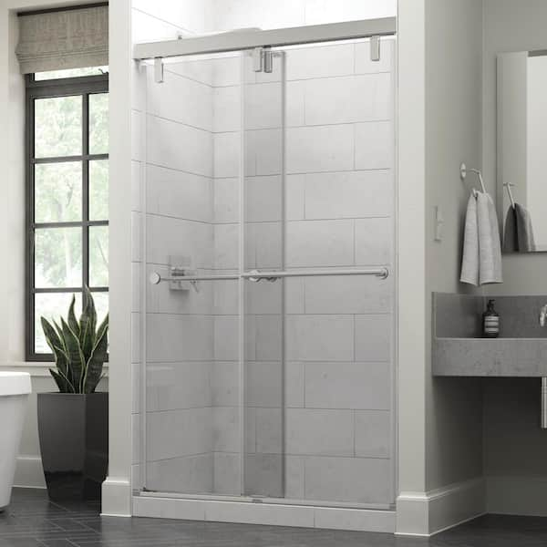 Delta Mod 48 in. x 71-1/2 in. Soft-Close Frameless Sliding Shower Door ...