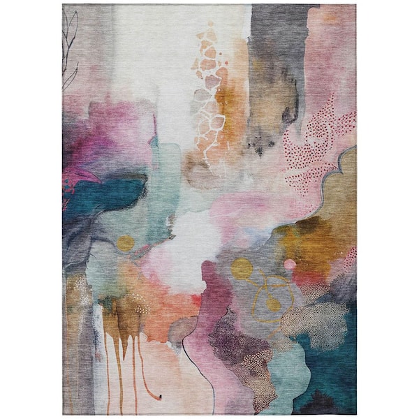 Chantille Machine Washable Indoor/Outdoor Abstract ACN2019 Blush 8 ft. x 10 ft. Area Rug