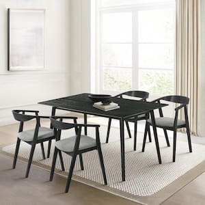 Westmont Santana 5-Piece Rectangle Wood Top Charcoal/Black Dining Set