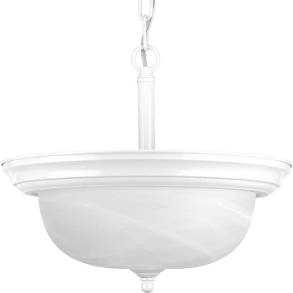 Progress Lighting 2-Light White Semi-flushmount-DISCONTINUED