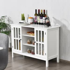 43 in.White TV Stand Fits TV's up to 45 in. With Console Cabinet,Easy To Clean