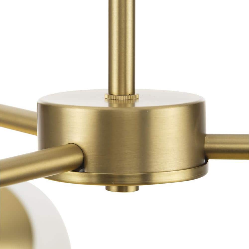 Haas 50'' Brushed Bronze Chandelier with Opal Glass Globes