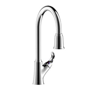 Arts Et Metiers Single Handle 1 or 3 Hole Pull-Down Sprayer Kitchen Faucet in Chrome