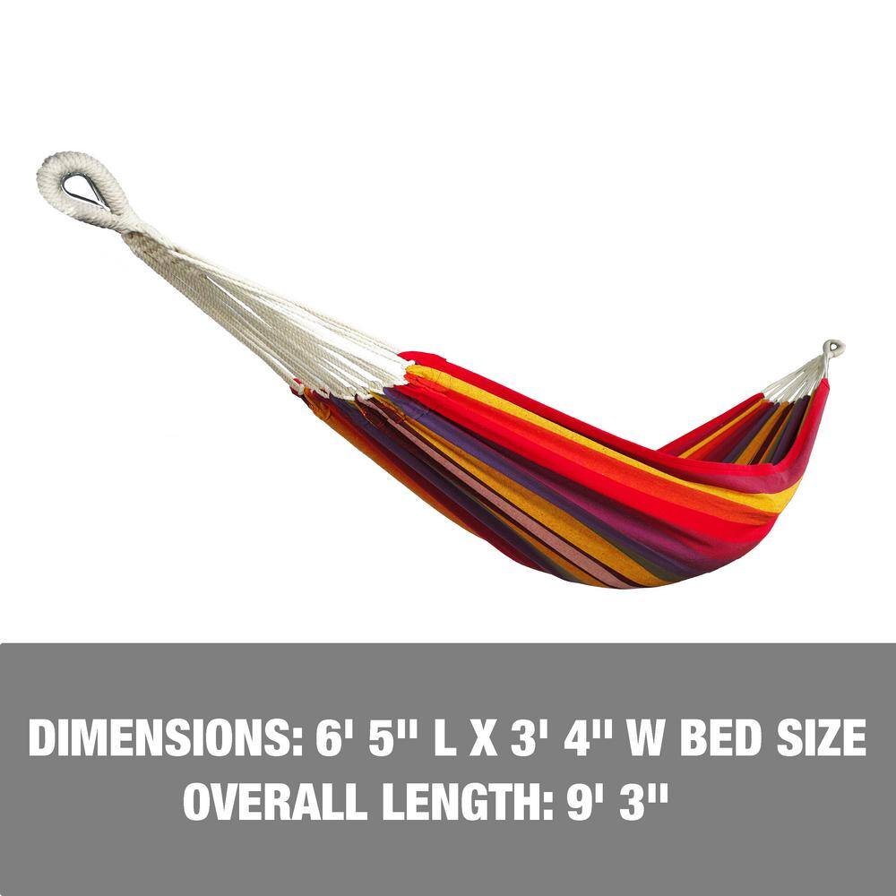 Tequila Sunrise Striped Brazilian Hammock with Hanging Hardware