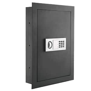 0.58 cu. ft. Digital Wall Safe - Electronic Lockbox with Keypad, 2 Manual Override Keys and 3 Interior Shelves, Gray