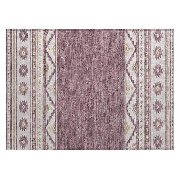 Chantille Machine Washable Indoor/Outdoor Abstract ACN3075 Plum 3 ft. x 4 ft. Area Rug