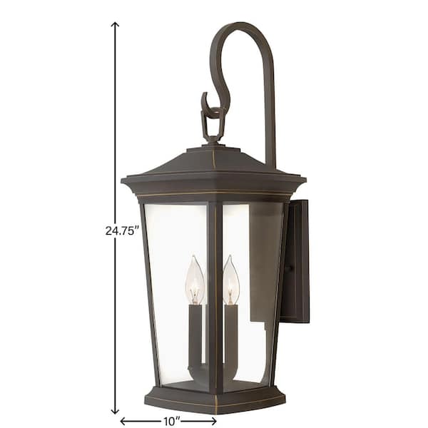 HINKLEY - Bromley Extra-Large 3-Light Oil Rubbed Bronze Outdoor Wall Mount Lantern