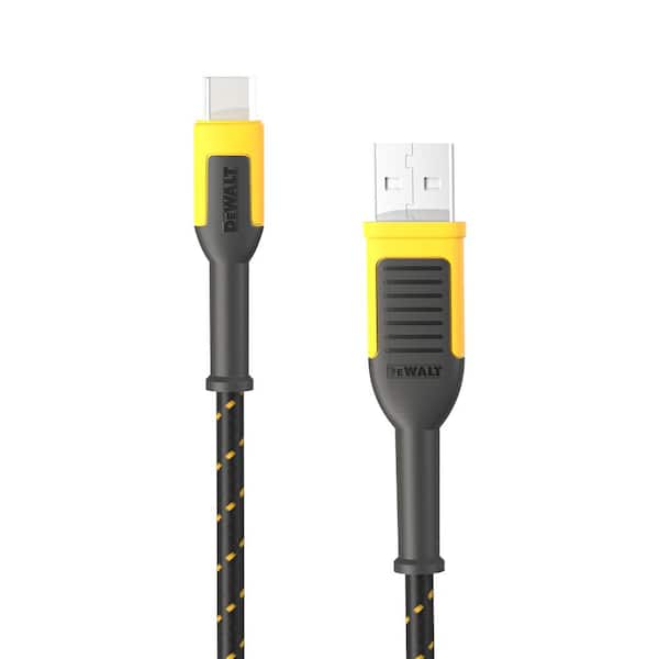 DEWALT 10 ft. Reinforced Braided Cable for USB-A to USB-C