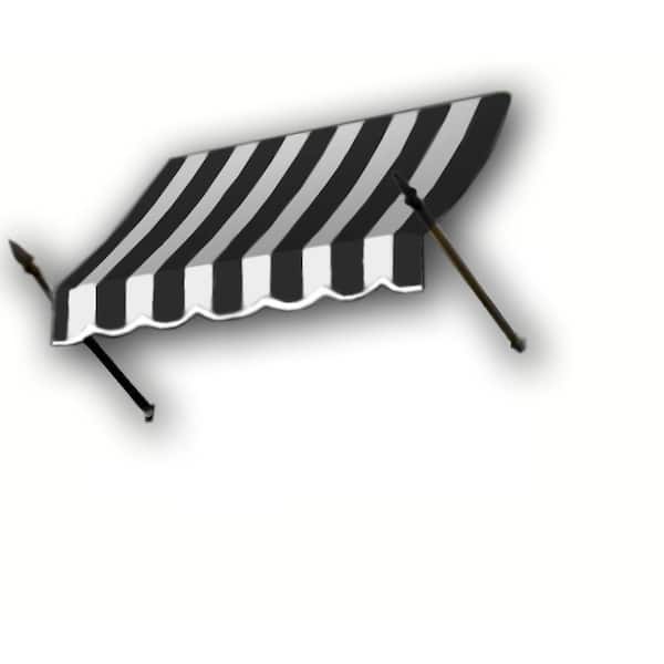 AWNTECH 3.38 ft. Wide New Orleans Fixed Awning (31 in. H x 16 in. D) Black/White