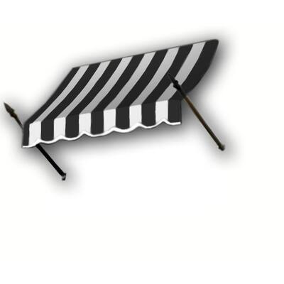 3.38 ft. Wide New Orleans Fixed Awning (31 in. H x 16 in. D) Black/White