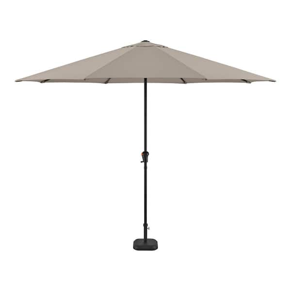 11 ft. Steel Market Patio Umbrella in Riverbed Tan