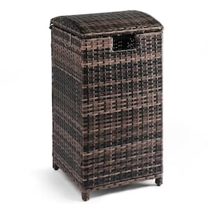 33 gal. Brown Outdoor Trash Can with Lid