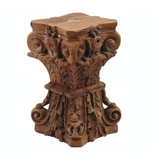 21 in. Natural Backless Wood Short (16-23 in.) Bar Stool