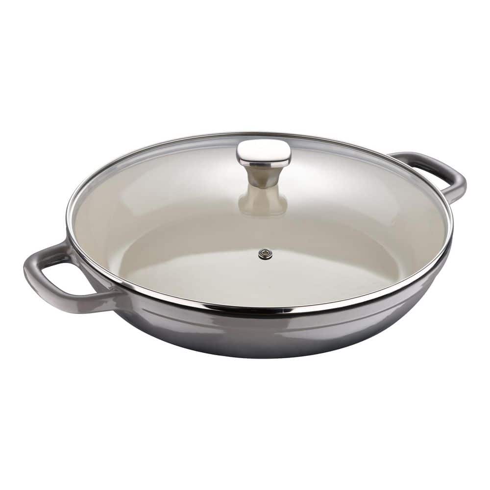 MasterPRO 3.5 qt. Cast Iron Braiser with Glass Lid MPUS16322FOG The