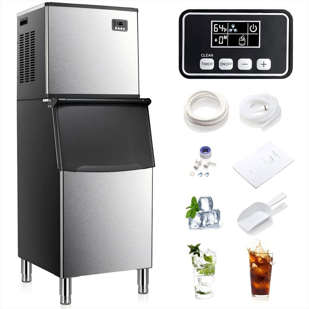 22.83 in. 400 lb. /24H Commercial Freestanding Ice Maker in Silver, Stainless Steel, with 200 lb. Storage Capacity price history on PriceWatchPro