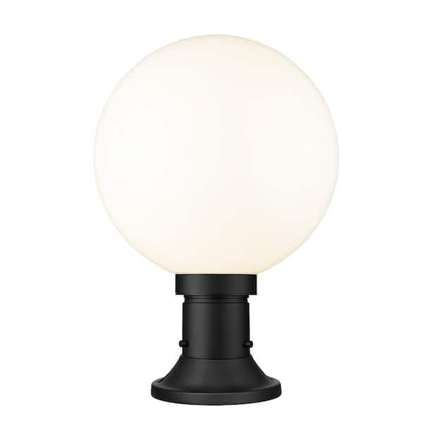 Laurent 17 .75 In. 1-Light Black Aluminum Hardwired Outdoor Weather Resistant Pier Mount Light with no Bulb Included