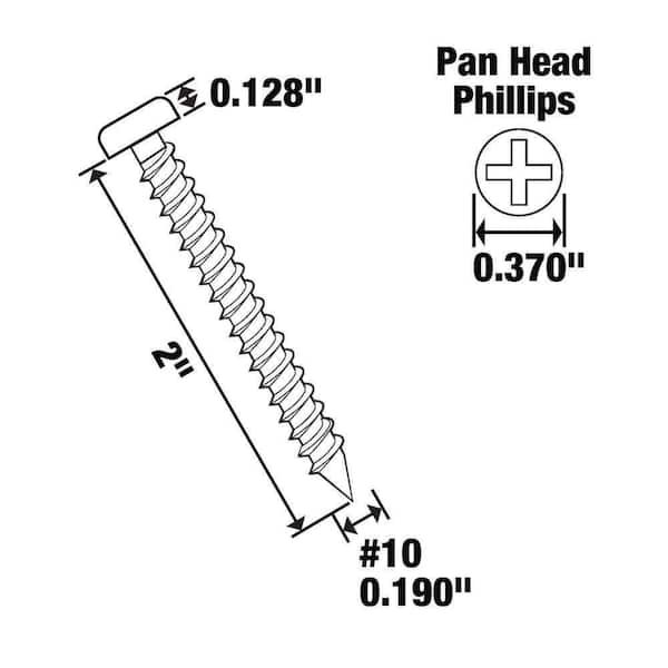 Lot De 500 Vis Pour Tôle, Acier Inox 18-8 – Taille #10 X 2 Pouces, Tête Bombée Phillips