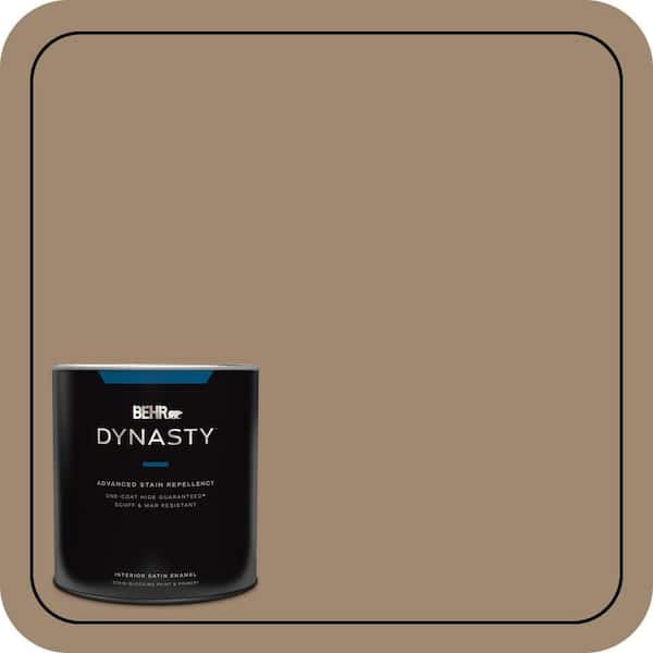 BEHR DYNASTY 1 qt. #700D-5 Toffee Crunch One-Coat Hide Satin Enamel Interior Stain-Blocking Paint & Primer