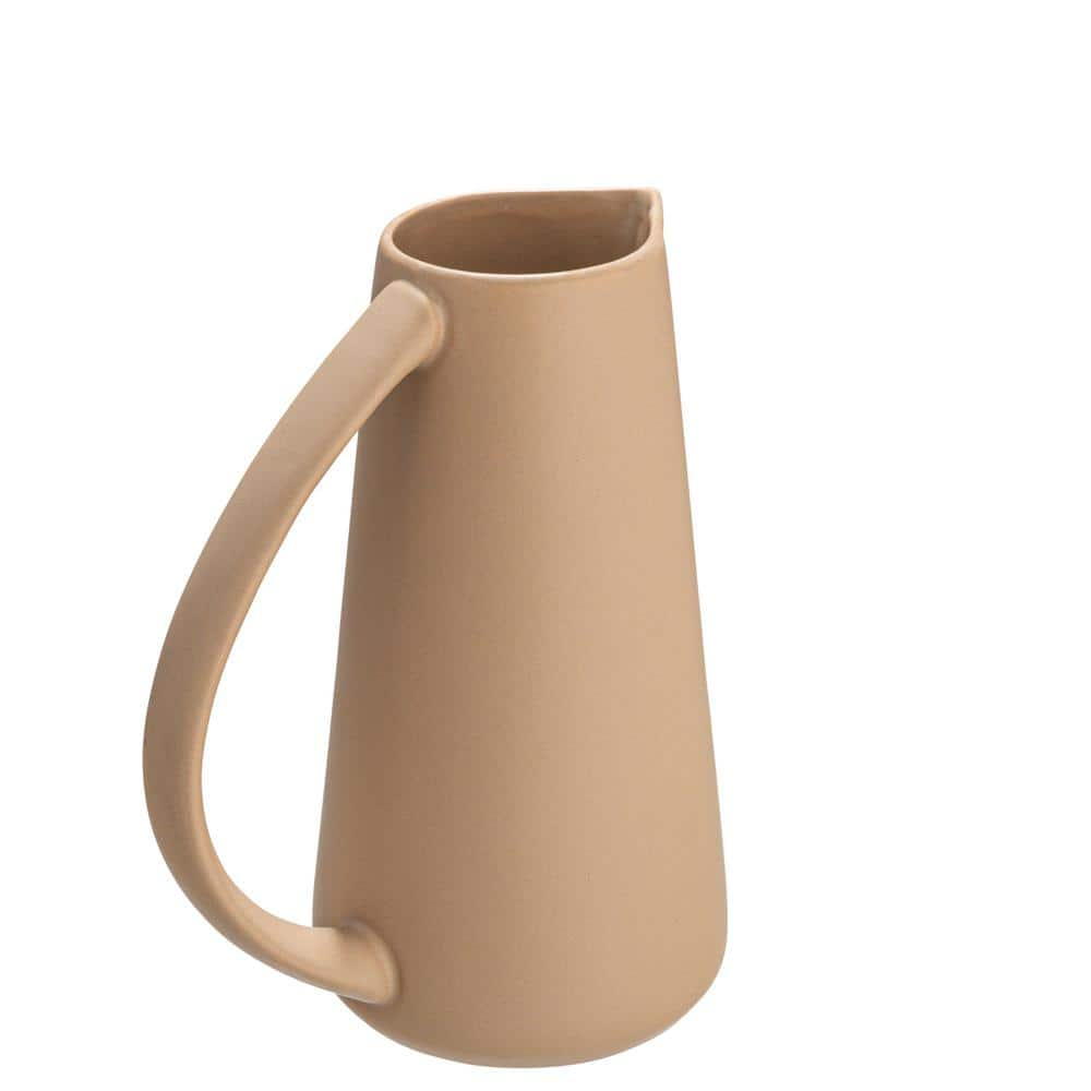 Storied Home 48 oz. Matte Putty Beige Stoneware Pitcher