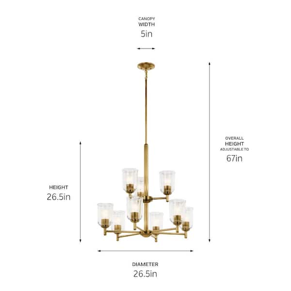 Kichler Carrick 18-Light Gold Traditional Bare Bulb Chandelier