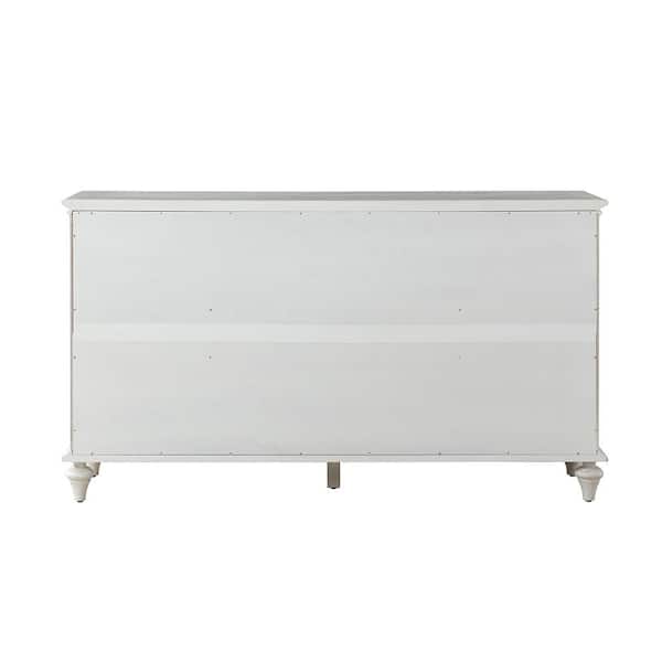 Nikolaj White 58 in. W 3 Drawer Sideboard with Solid Wood Legs